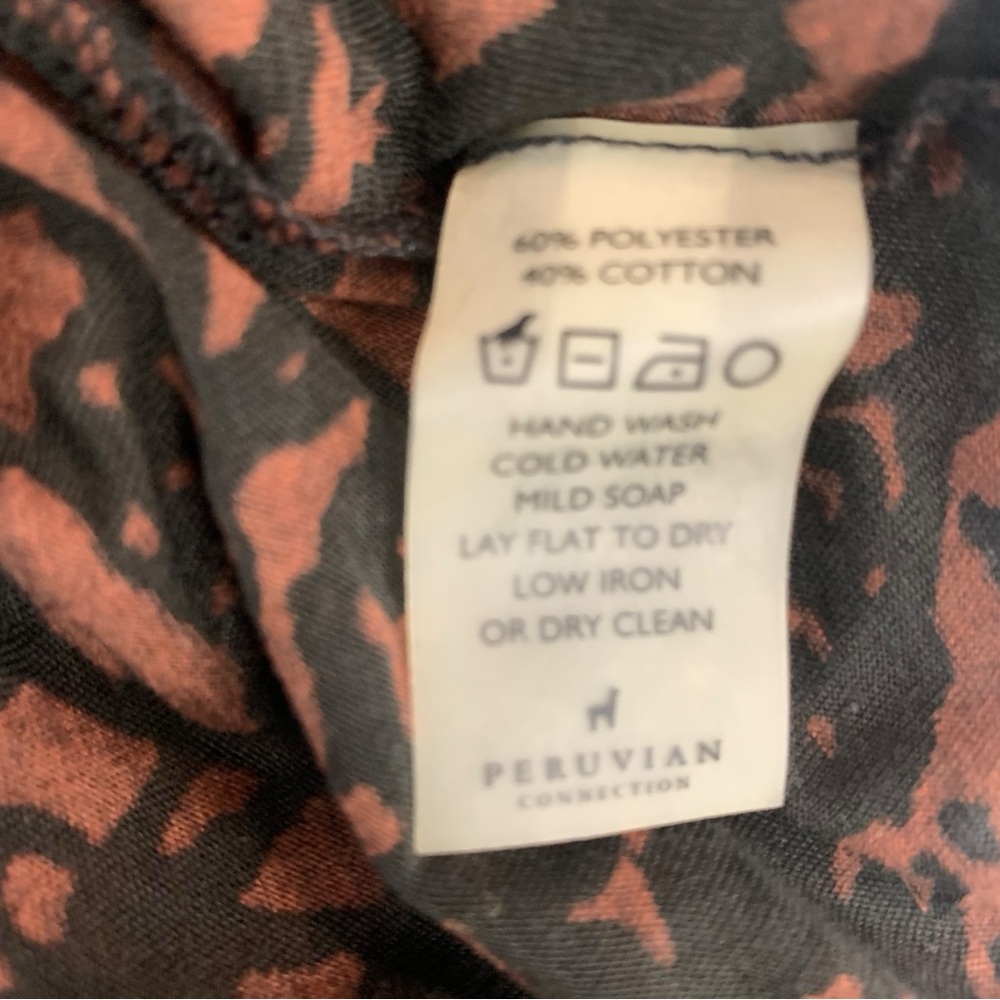 PERUVIAN CONNECTION Black Copper Rust Patterned L… - image 7